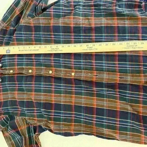 Polo Ralph Lauren Long Sleeve Shirt Navy Brown Green  Plaid Twill Men’s Large - Picture 6 of 6